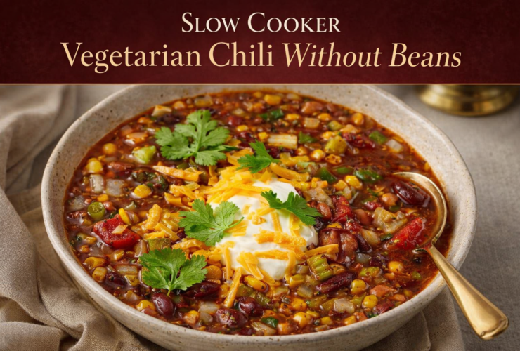Slow Cooker Vegetarian Chili Without Beans