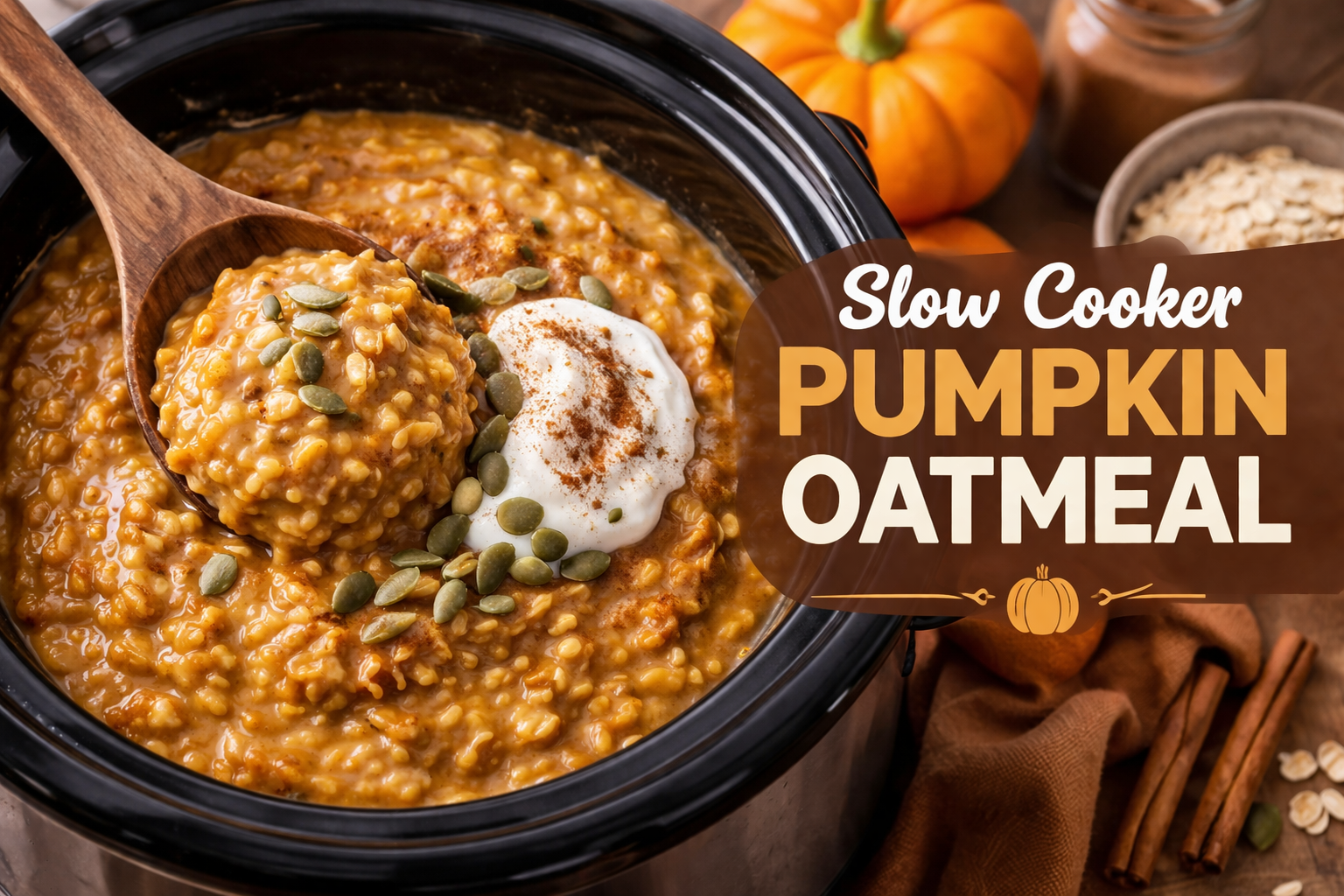 Slow Cooker Pumpkin Oatmeal