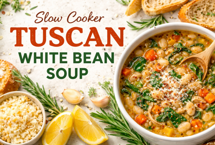 Slow Cooker Tuscan White Bean Soup