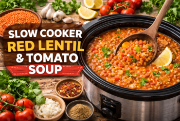Slow Cooker Red Lentil & Tomato Soup