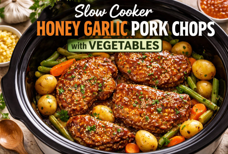 Slow Cooker Honey Garlic Pork Chops with Vegetables