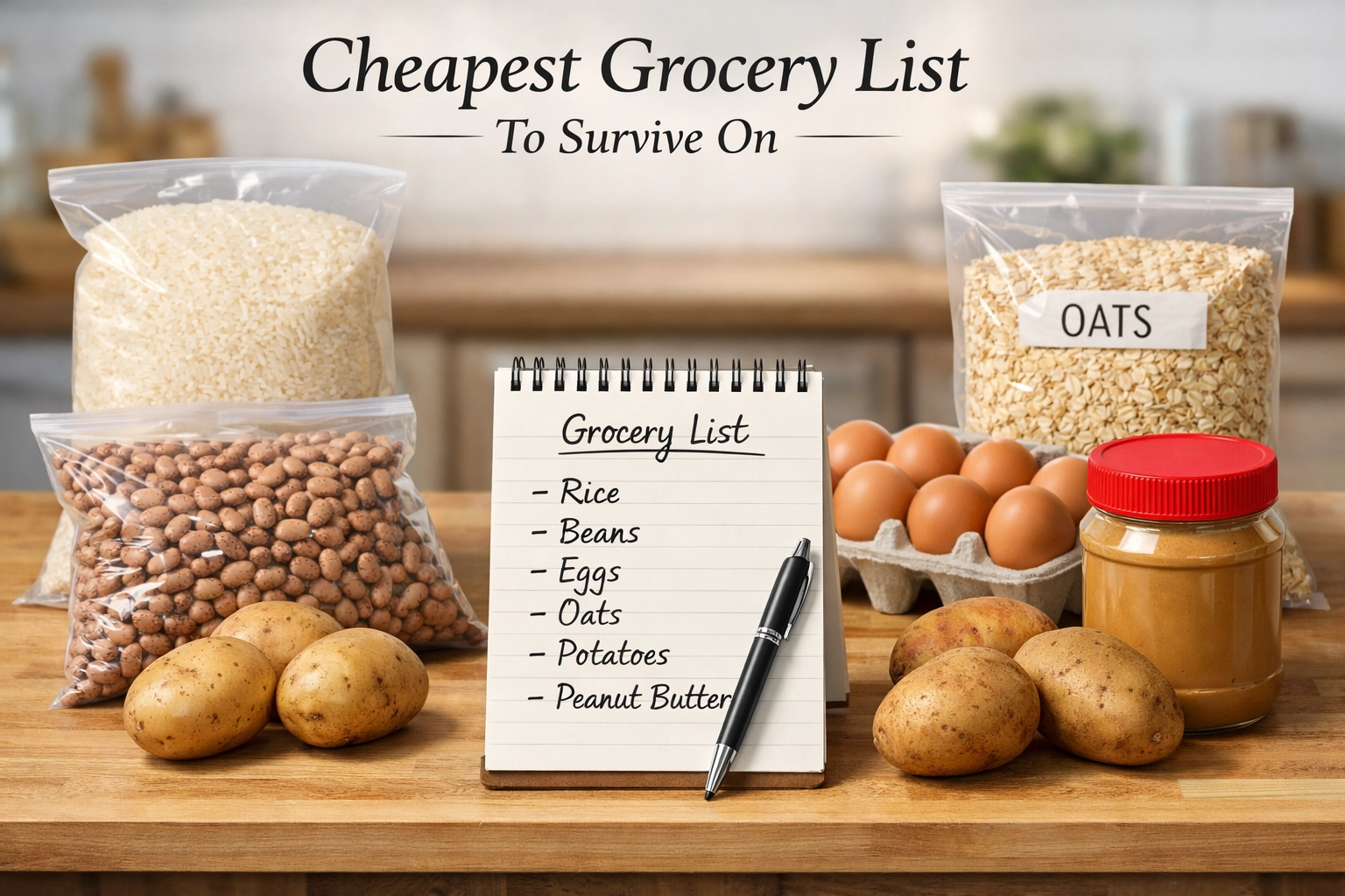 Cheapest Grocery List to Survive On