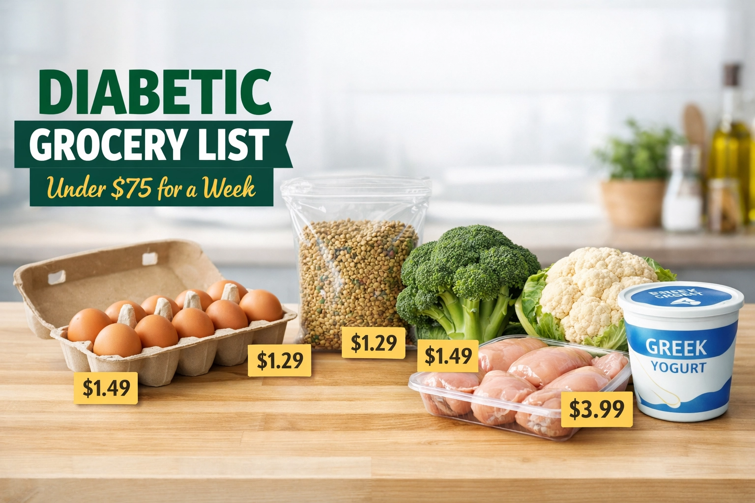 Diabetic Grocery List Under $75 for a Week