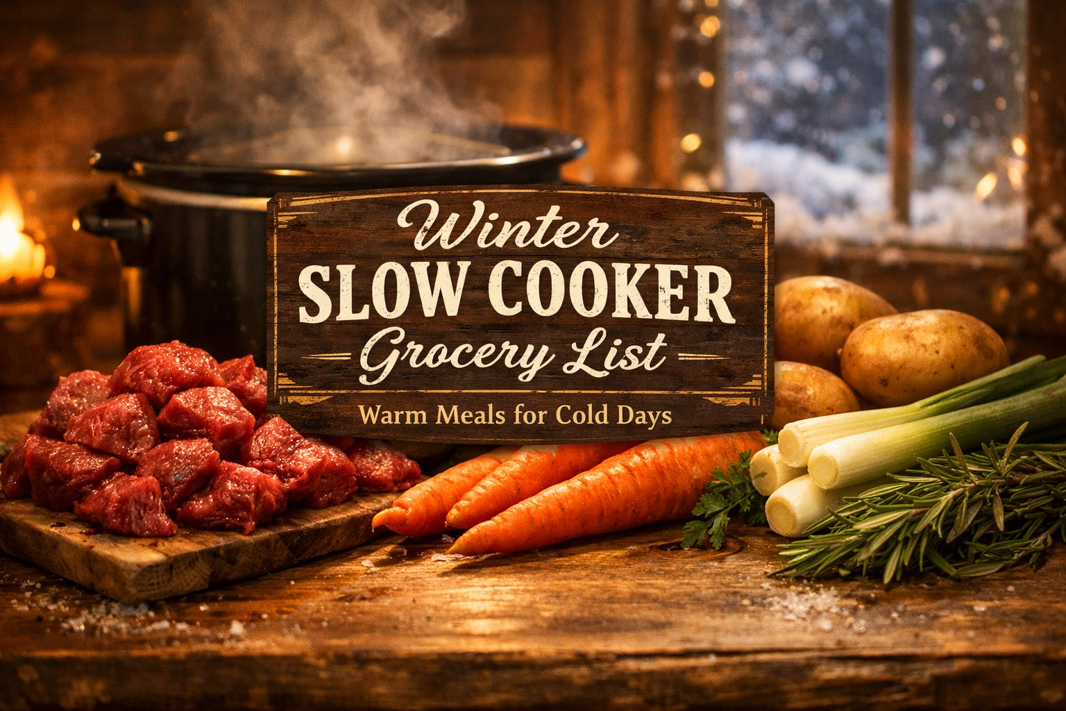 Winter Grocery List for Slow Cooker Meals