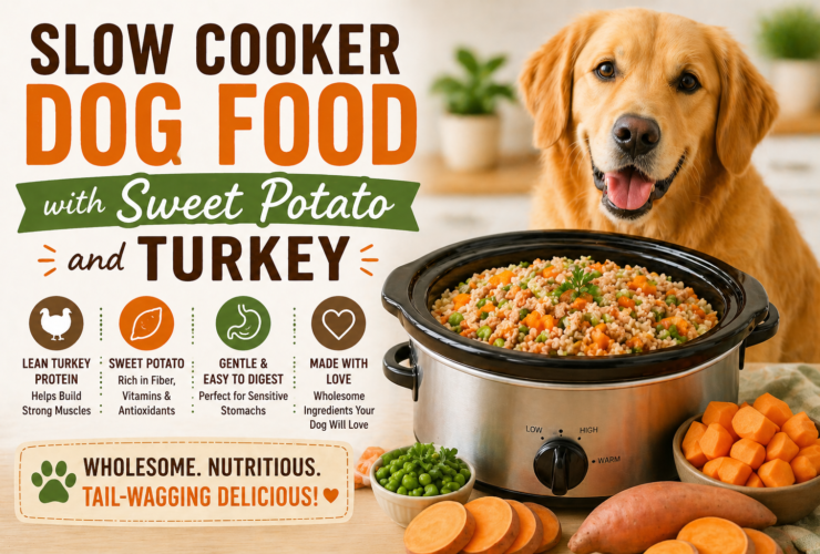 Slow Cooker Dog Food with Sweet Potato and Turkey