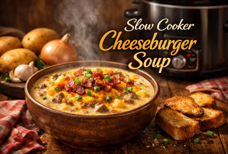 Slow Cooker Cheeseburger Soup