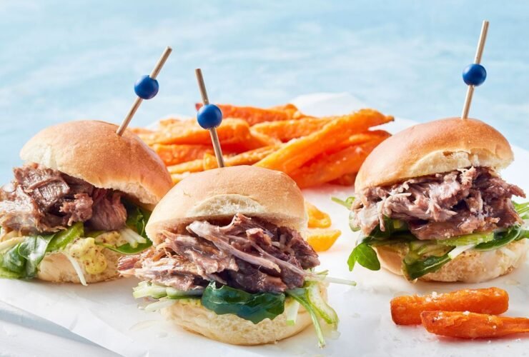 Slow Cooker Pulled Lamb Shoulder Sliders