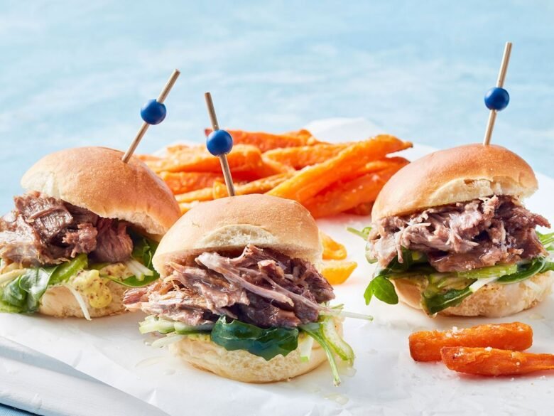 Slow Cooker Pulled Lamb Shoulder Sliders