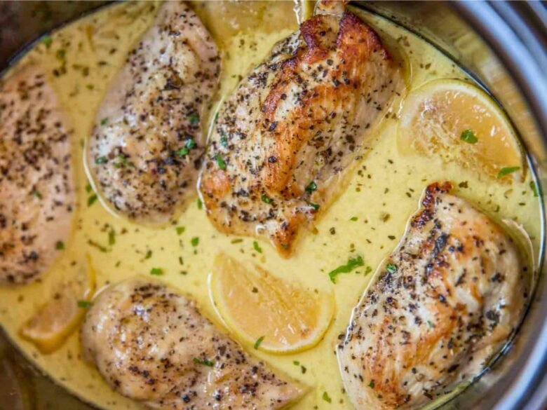 Slow Cooker Honey Lemon Chicken Thighs