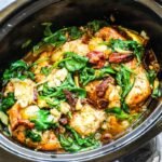 Slow Cooker Tuscan Garlic Chicken with Spinach