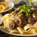 Slow Cooker Beef Stroganoff with Egg Noodles