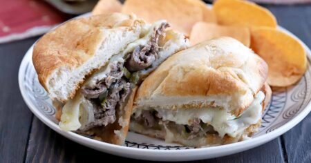 Slow Cooker Philly Cheesesteak Sandwiches