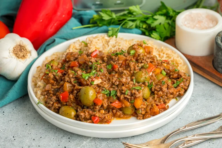Slow Cooker Cuban Picadillo (Ground Beef & Olives)