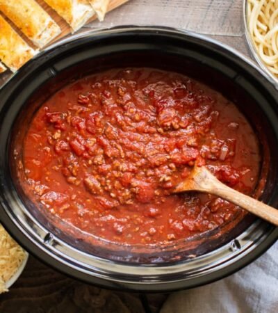 Slow Cooker Ground Beef Pasta Sauce